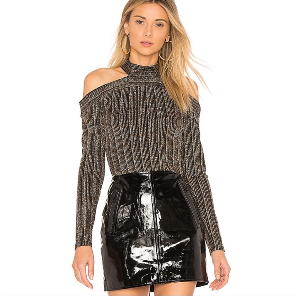 BCBGMAXAZRIA Women's Pailey Knit Long Sleeve Top M
